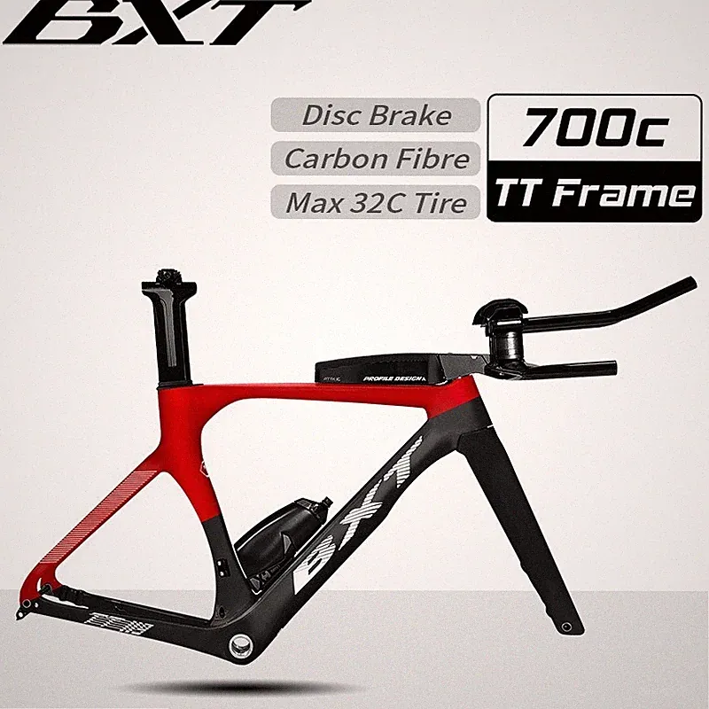 BXT Carbon TT Bike Frame 700C Disc Brake Aero Triathlon Time Trial Frameset