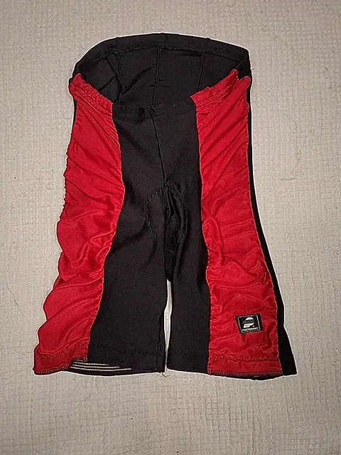 Vtg Performance Size L High Waisted Padded Cycling Bike Shorts Black Triathlon U
